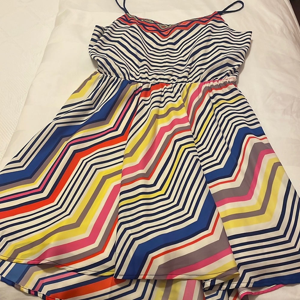 Lauren Conrad braided strap striped dress - NWT - size 12